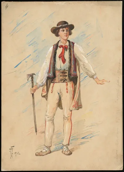 Unidentified Italian Opera Costume Design Plate 4