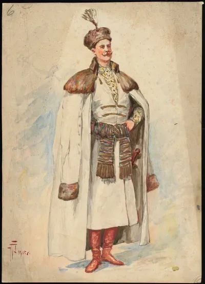 Unidentified Italian Opera Costume Design Plate 6