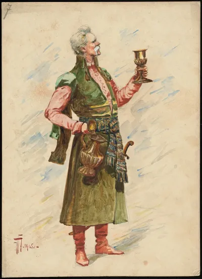 Unidentified Italian Opera Costume Design Plate 7