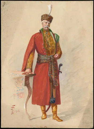 Unidentified Italian Opera Costume Design Plate 8