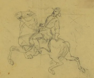 Unidentified Officer On Horseback