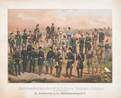 Uniforms Of The Army Navy And N Y State National Guards