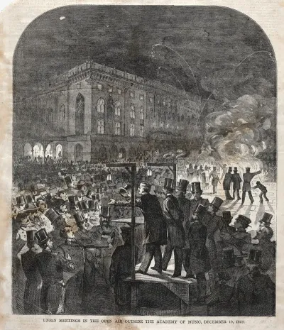 Union Meeting In The Open Air Outside The Academy Of Music