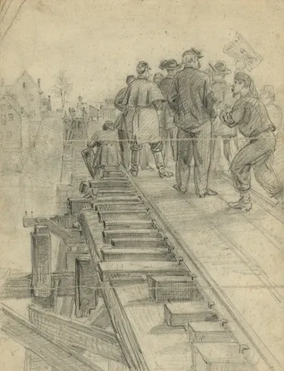 Union Soldiers Exchanging Salutations With The Confederates At Fredericksburg Va