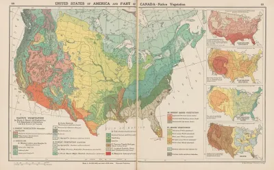 United States Of America And Part Of Canada Native Vegetation