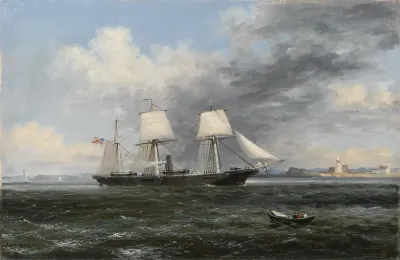 United States Steamer Kearsage Leaving Boston Harbor