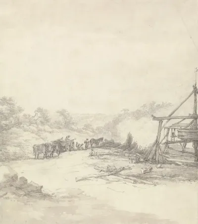 Unloading Pit Props At Coalbrookdale