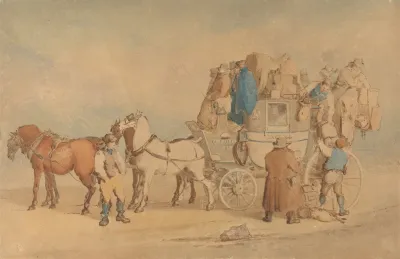 Unloading The Luggage From The Exeter Coach