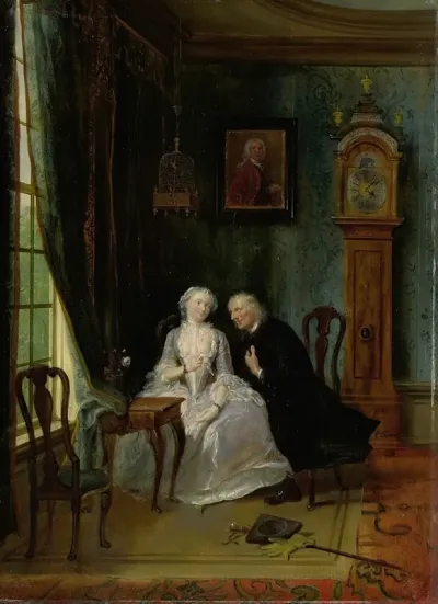 Unseemly Love Perhaps A Scene Of The Widower Joost With Lucia 2nd Scene From The Play De Wanhebbelijke Liefde By Cj Van Der Lijn