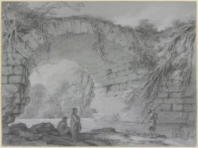 Unter Dem Bogen Einer Antiken Steinbrucke Bei Tusculum
