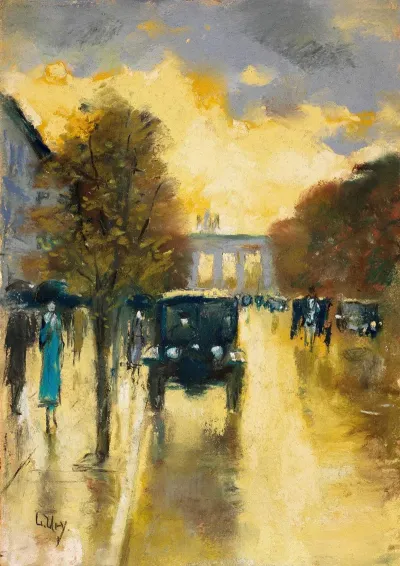 Unter Den Linden Mit Blick Auf Das Brandenburger Tor Berlin