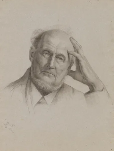 Untitled Head Bust Left Hand Of Bearded Man