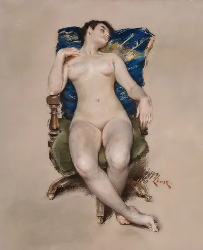 Untitled Nude Resting In A Chair