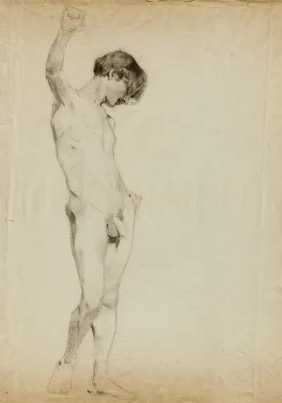 Untitled Study Of Standing Male Nude