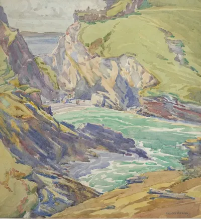 Untitled Tintagel Haven With Ruins Of Tintagel Castle Cornwall