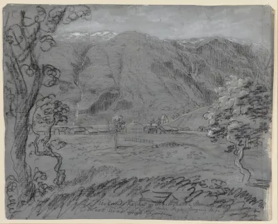 Urland Kirke Og Praestegard I Stemmedal Set Mod Fjorden