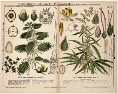 Urtica Dioica Cannabis Sativa Brandnetel Hennep