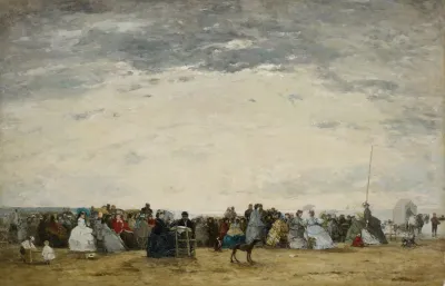 Vacationers On The Beach At Trouville