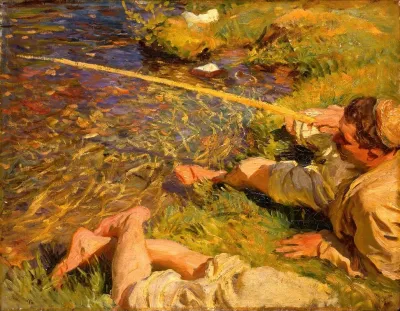 Val Daosta A Man Fishing