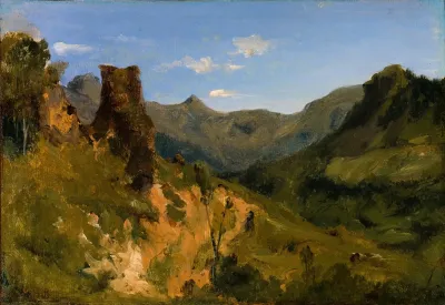 Valley In The Auvergne Mountains