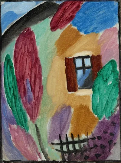 Variation Mit Haus Und Gartenzaun