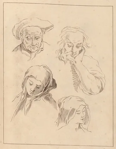 Various Sketches Of Heads
