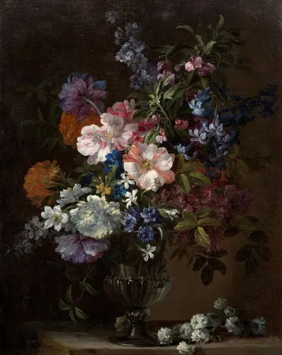 Vase De Fleurs Sur Un Entablement