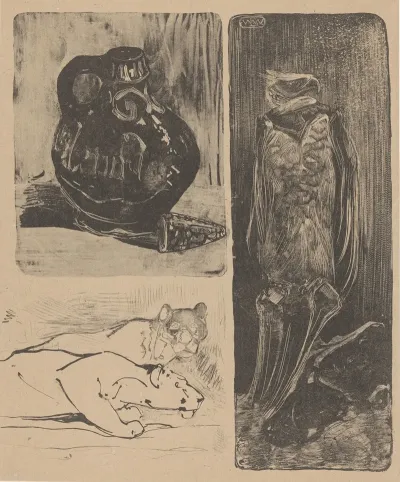 Vase Lionesses And A Vulture