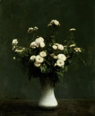Vase Of Chrysanthemums