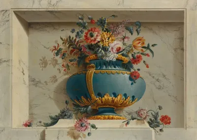 Vase Of Flowers In A Niche