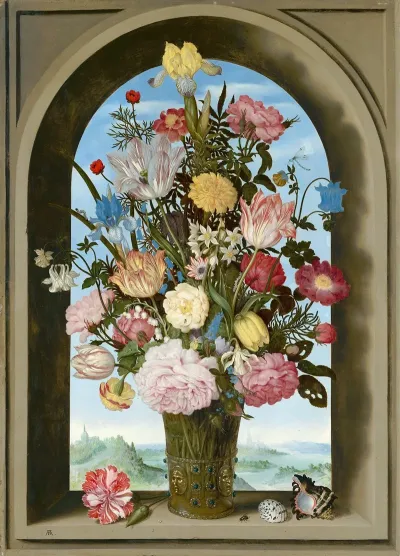 Vase Of Flowers In A Window