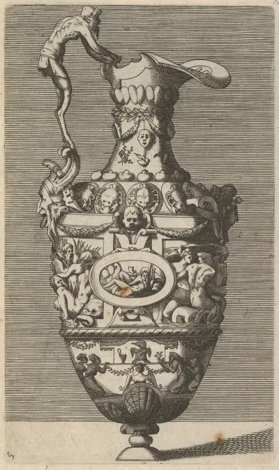 Vase With A River God In An Oval Medallion