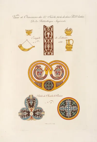 Vases Et Ornemens Du Ixe Siecle Tires De Deuz Mss Latins
