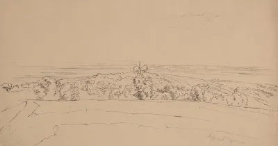 Vast Landscape Of The Taunus Valley With A Town