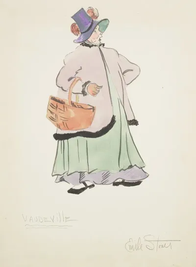 Vaudeville Green Dress Grey Underskirt Pink Coat