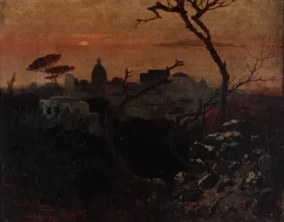 Veduta Di Roma Al Crepuscolo