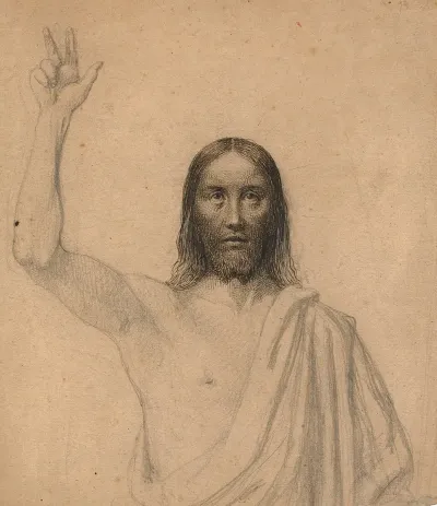 Velsignende Kristus Halvfigur En Face