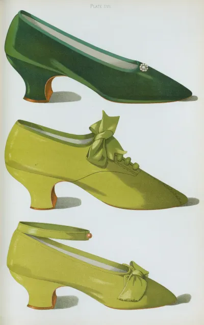 Velvet Shoe Shoe With Silk Embroidery In Chain Stitch And French Knots Shoe Of Watered Silk