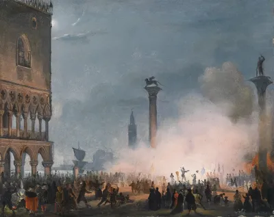 Venedi Piazzetta Bei Nacht