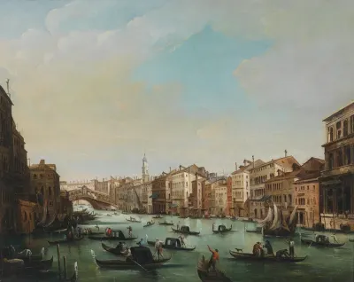 Venedig Canal Grande Mit Ponte Rialto