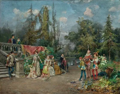 Venetian Court Minstrel Scene
