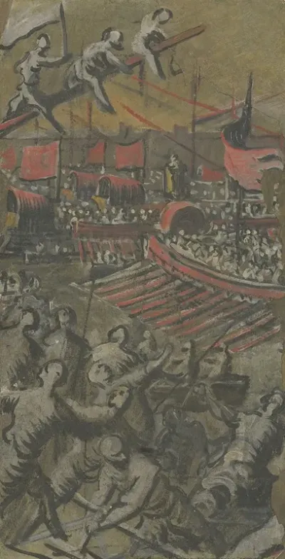 Venetian Ships Attacking Constantinople