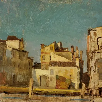 Venezianische Hauser An Einem Kanal