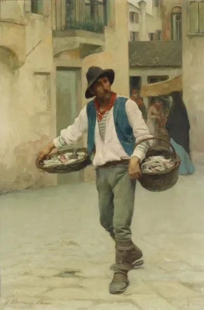 Venezianischer Fischverkaufer
