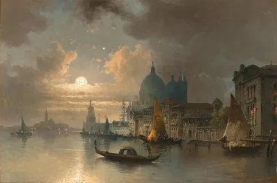 Venice A Moonlit Night In The Bacino