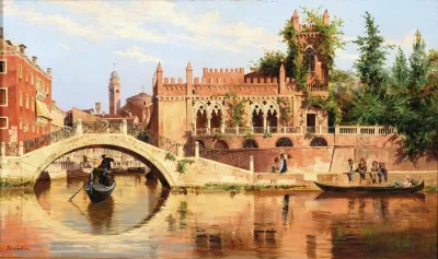 Venice A View Of Ponte De La Calcina On Rio Di San Vio