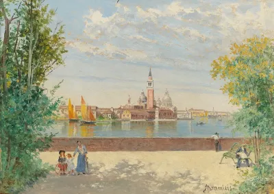 Venice A View Of San Giorgio From The Giardini