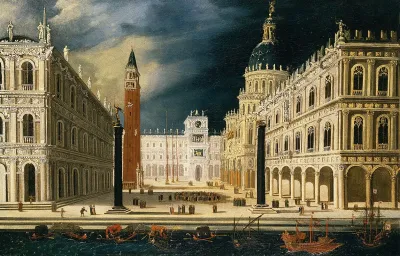 Venice A View Of San Marco From The Bacino