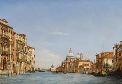 Venice A View Of The Grand Canal With Santa Maria Della Salute