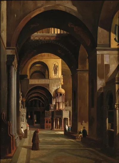 Venice A View Of The Interior Of San Marks Basilica